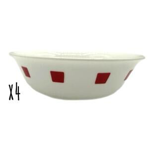 Set of 4 Vintage Corelle Urban Red 6.25” Cereal Bowls